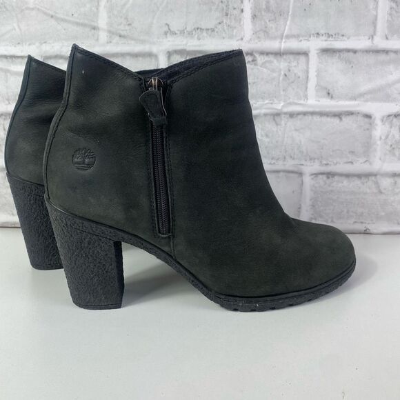 Timberland Tillston Leather Ankle Boots Lug Sole Weatherproof Size 10 Black Nubu - Picture 2 of 12